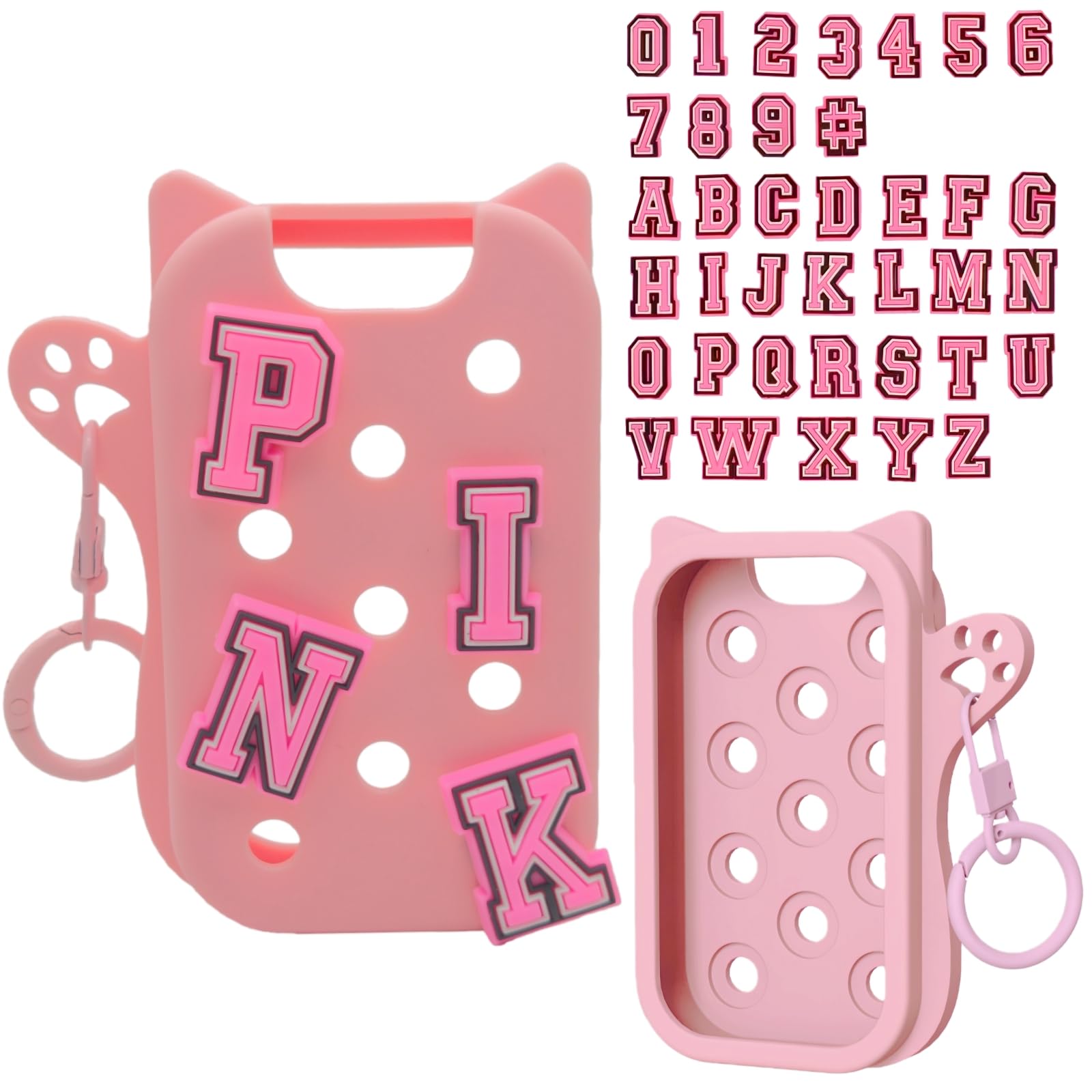 Frezonika croc-style sanitizer case with cat charms for a customizable look.