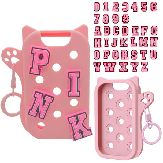 Frezonika croc-style sanitizer case with cat charms for a customizable look.