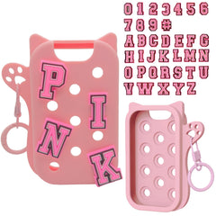 Frezonika croc-style sanitizer case with cat charms for a customizable look.