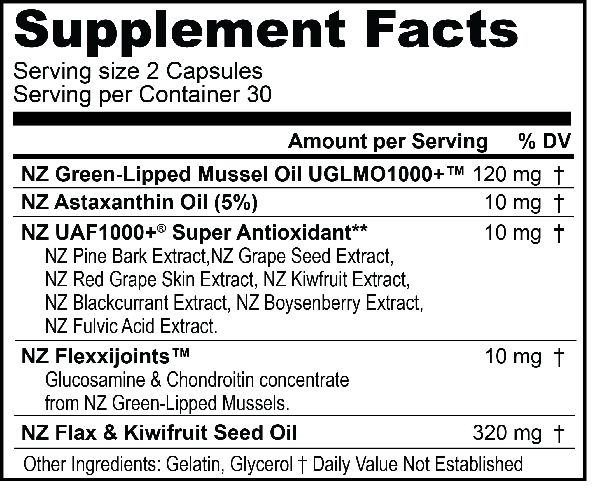 NZ green-lipped mussel source for Omega-3 Black