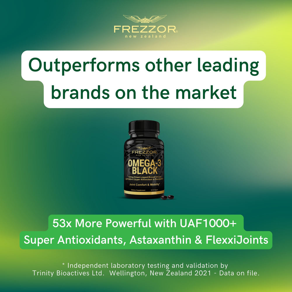 60 softgels per bottle of FREZZOR Omega-3 Black