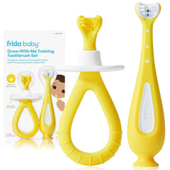 Frida Baby Grow-with-Me Training Toothbrush Set product image showing both infant and toddler brushes