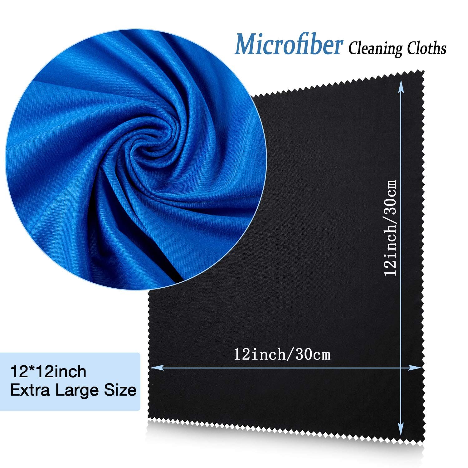 Frienda microfiber cleaning cloths in white, 12x12 inches