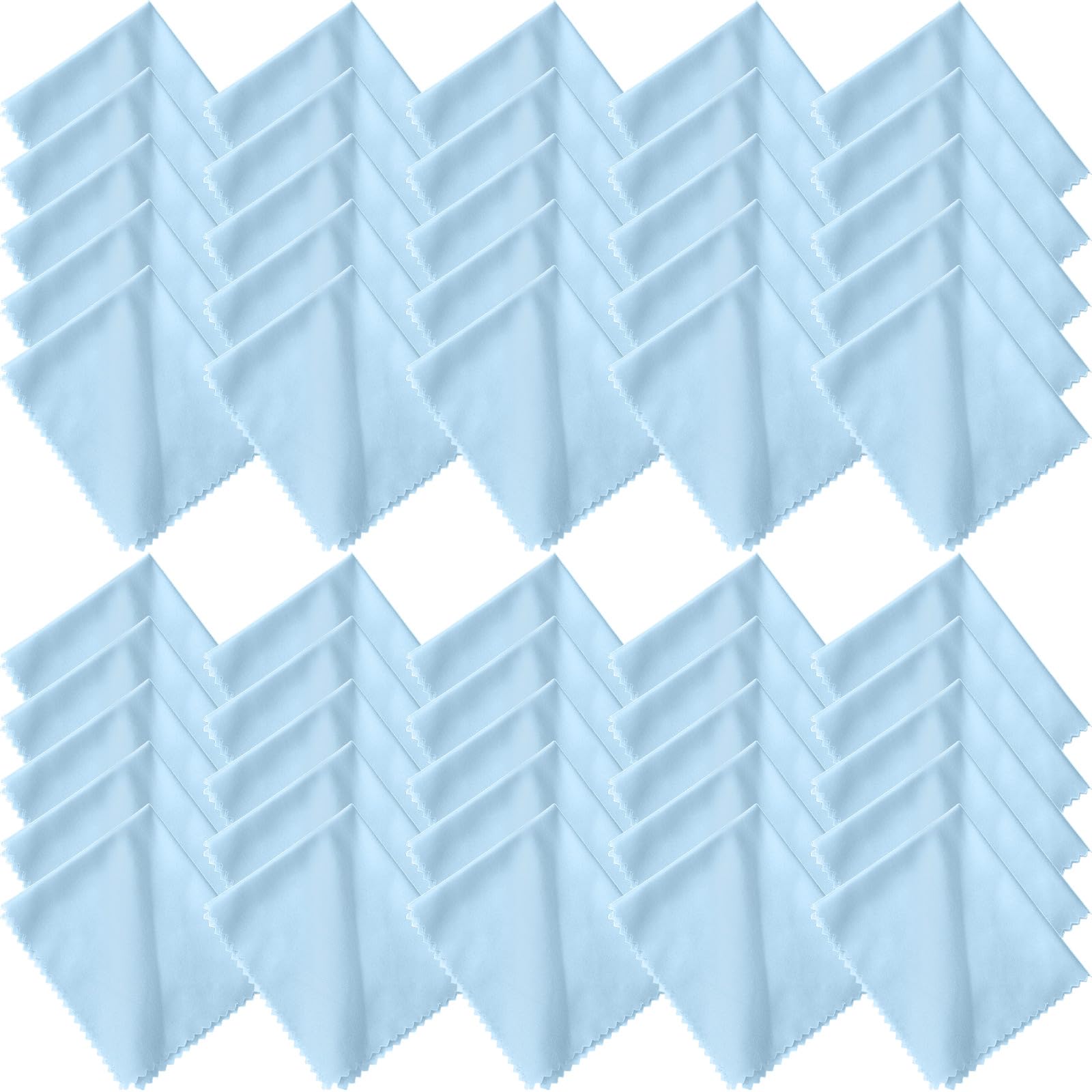 Blue microfiber cleaning cloth for glasses, size 7x6 inches