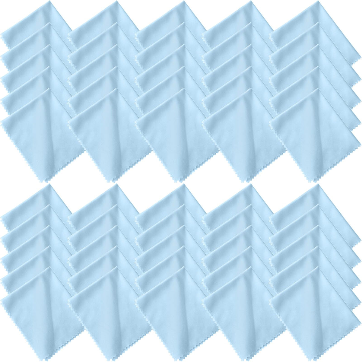 Blue microfiber cleaning cloth for glasses, size 7x6 inches