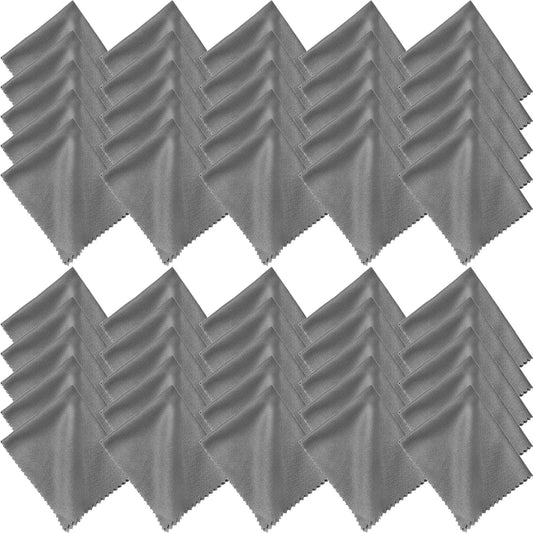 Frienda 50-pack microfiber cleaning cloths for glasses in dark gray
