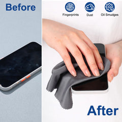 50-pack microfiber cleaning cloths arranged for display