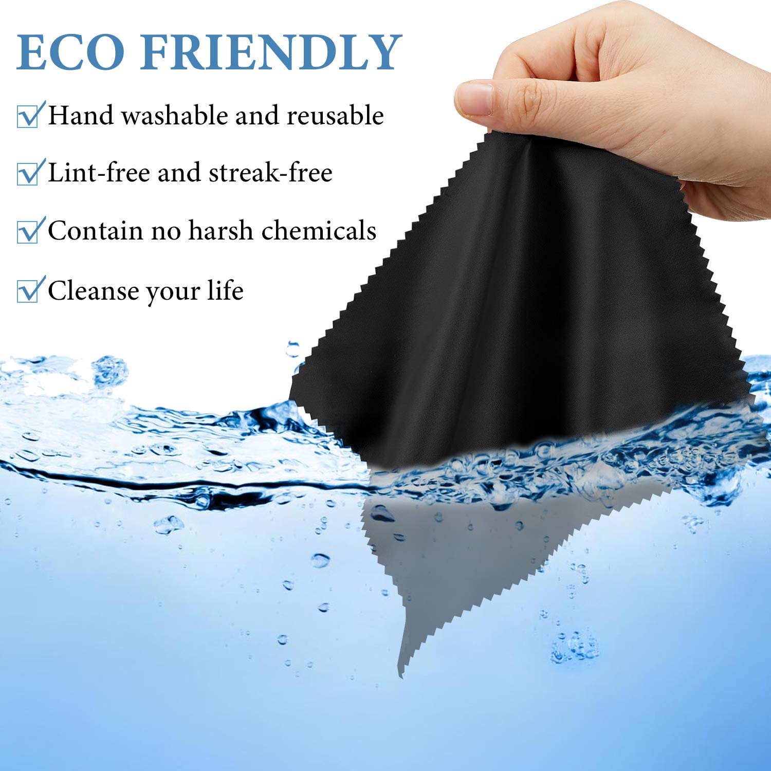 Electronic device screens cleaned with microfiber cloths