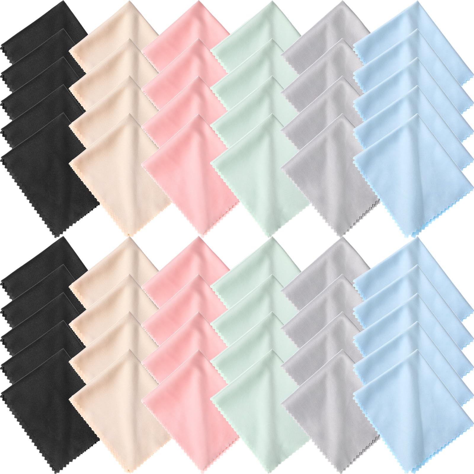 Frienda 50 Pcs Microfiber Cleaning Cloths for Glasses - 7x6 in, light color - image 1