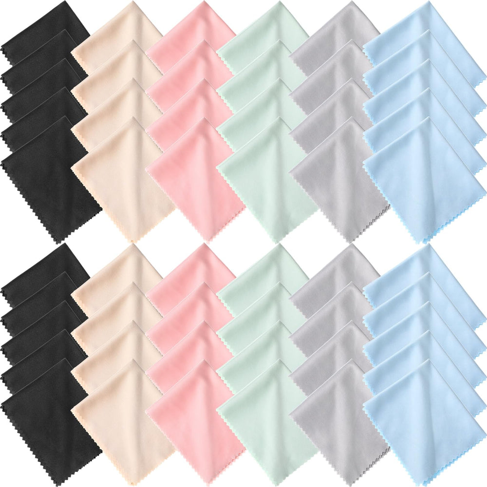 Frienda 50 Pcs Microfiber Cleaning Cloths for Glasses - 7x6 in, light color - image 1