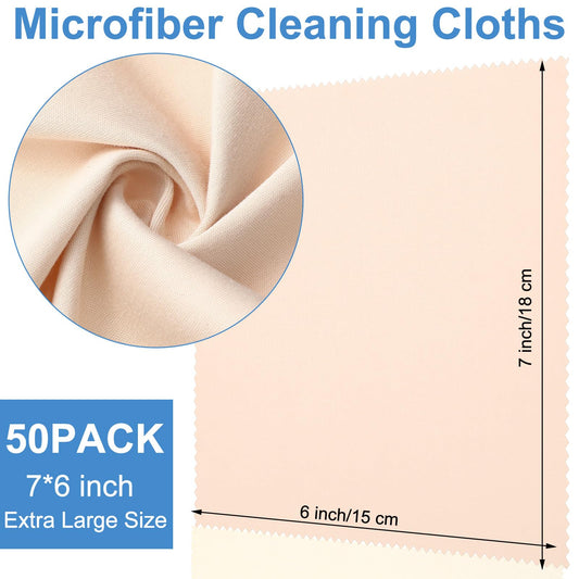 Frienda microfiber cleaning cloths for glasses - 7x6 in, light color - close up texture