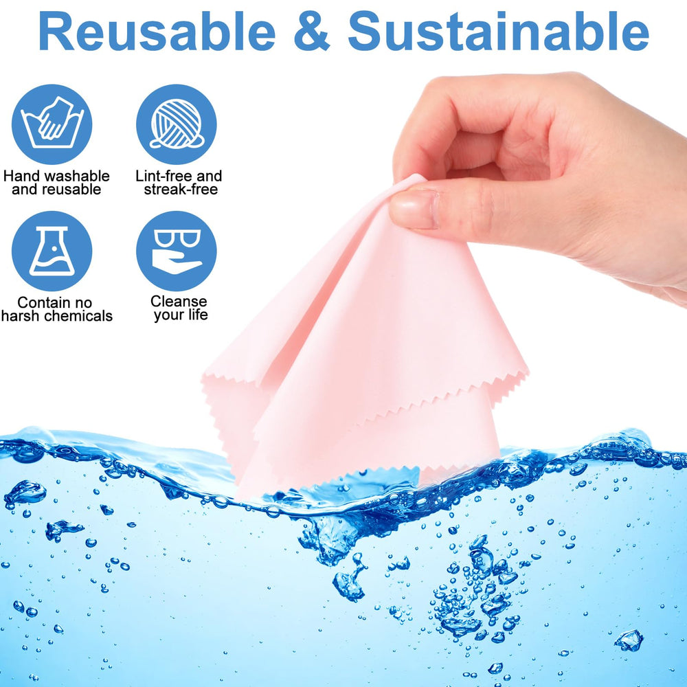 Bulk pack microfiber cleaning cloths for glasses and lenses - 7x6 in - light color