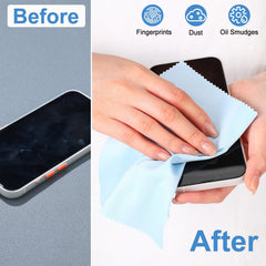 Microfiber cleaning cloth for phone and tablet screens - 7x6 in - light color