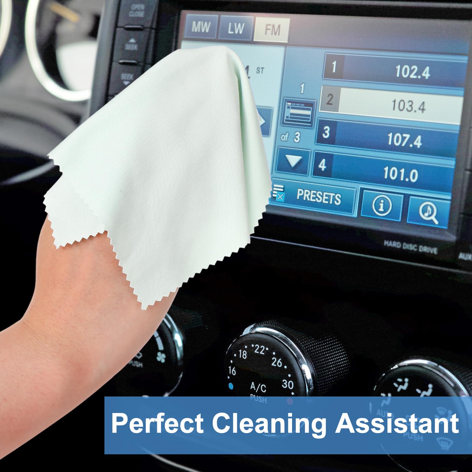 All surface microfiber cleaning cloths - 7x6 in - light color