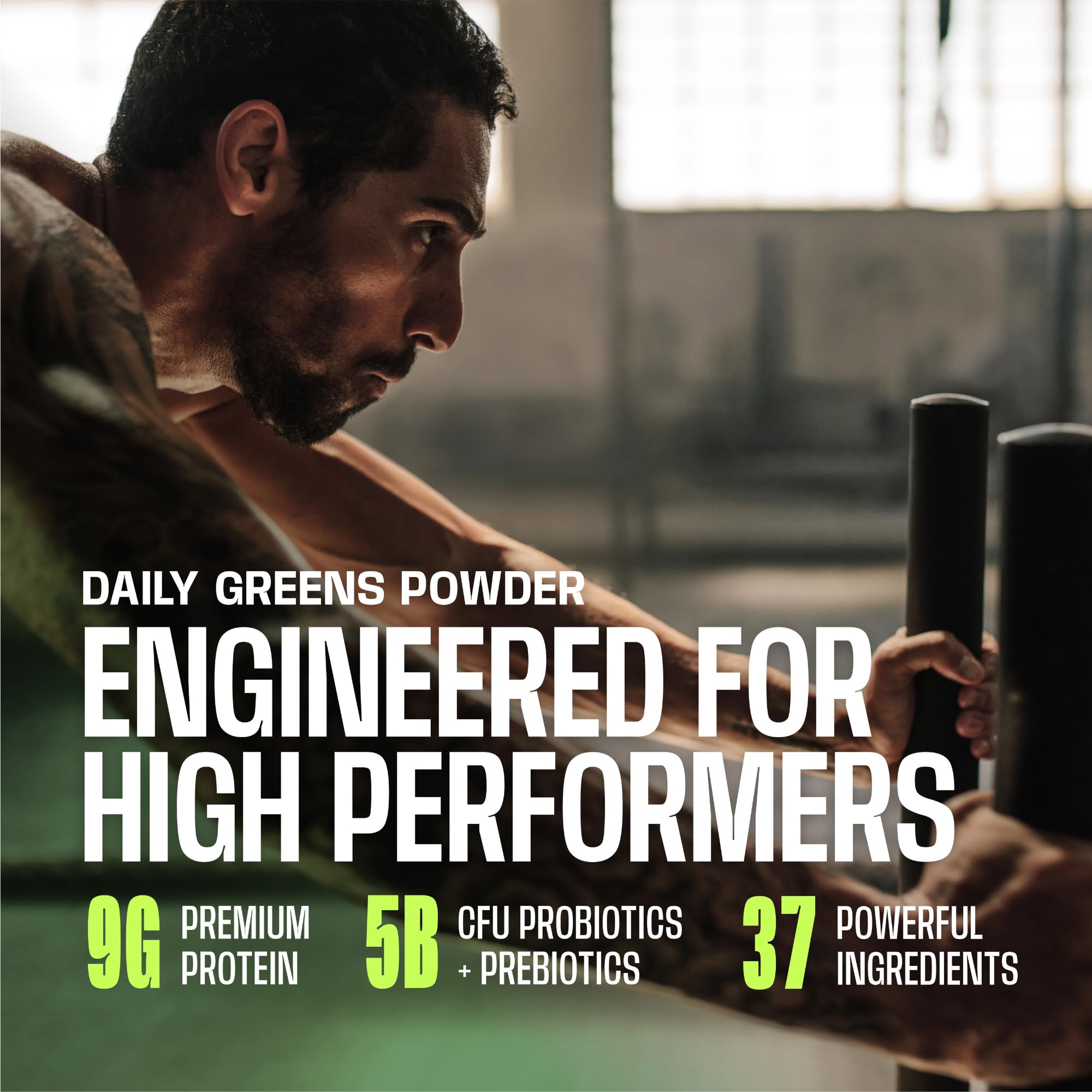 Close-up of nano-hydrolyzed protein label on Frog Fuel greens powder