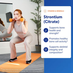 Front label of Pure Encapsulations Strontium citrate highlighting hypoallergenic formula.