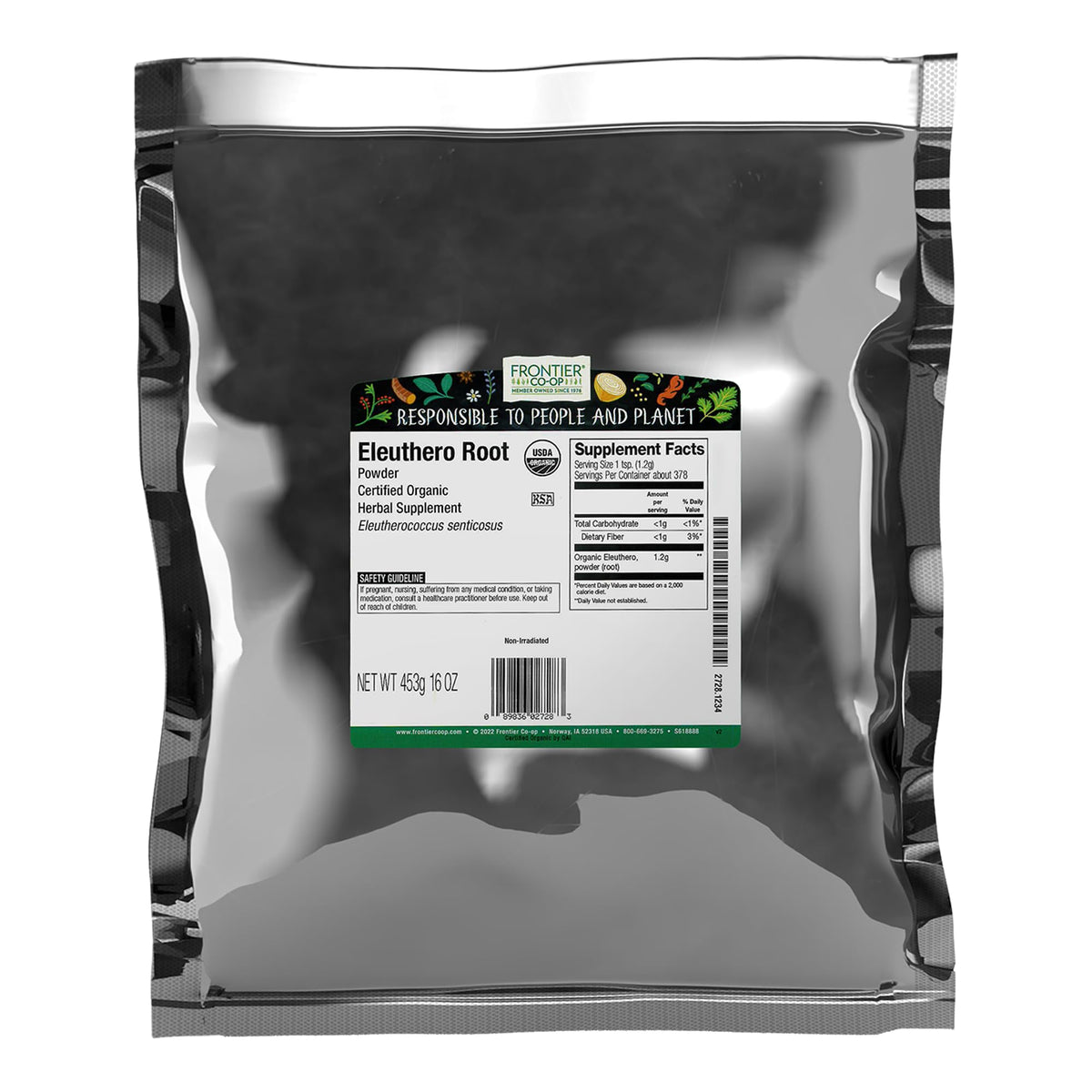 Frontier Co-op Eleuthero Root Powder 1 lb bulk bag