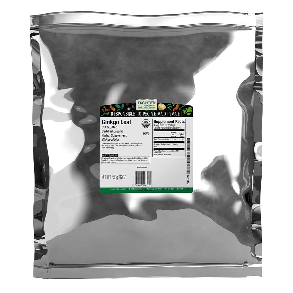 Frontier Co-op Organic Ginkgo Leaf 1lb bulk bag