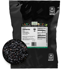 Frontier Co-op Organic Dried Elderberries 1lb bulk bag with European whole berries