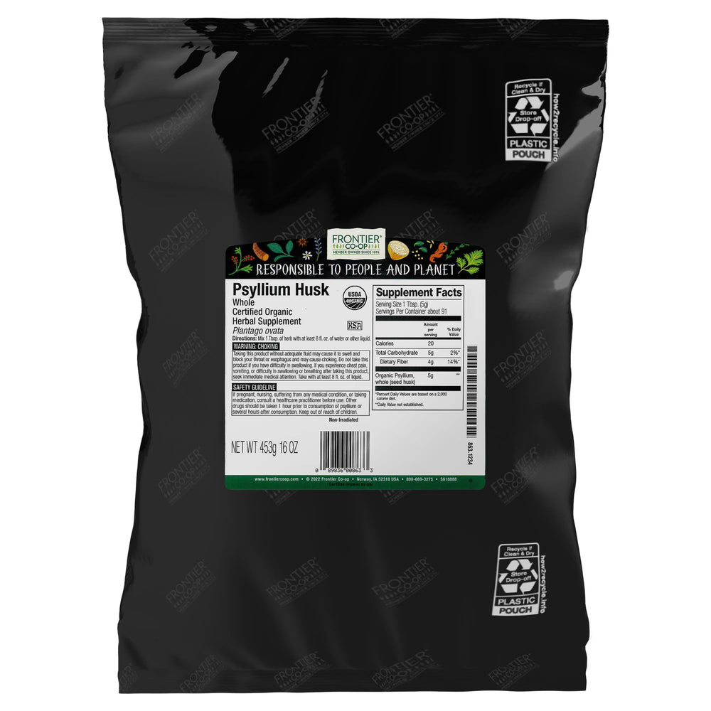Frontier Co-op Organic Psyllium Husk 1lb – front view