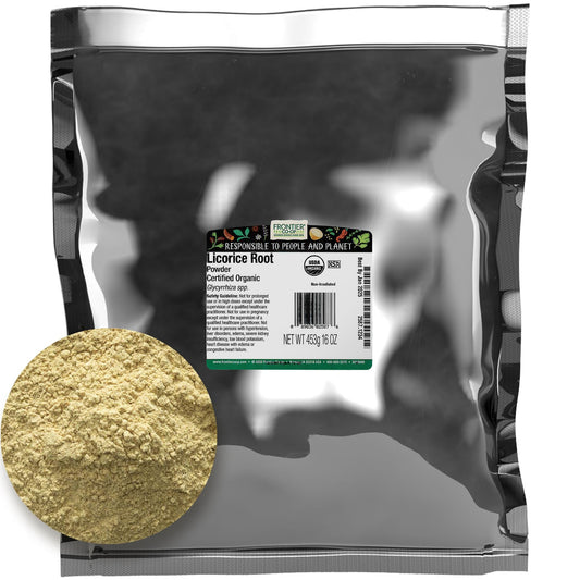 Frontier Organic Licorice Root Powder 16 oz front packaging