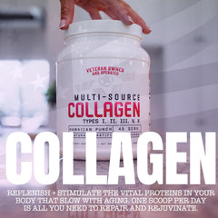 Infographic showing five collagen types from four sources