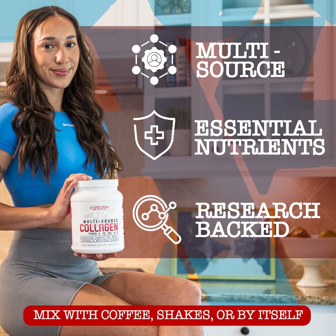 Athlete preparing a smoothie with collagen powder