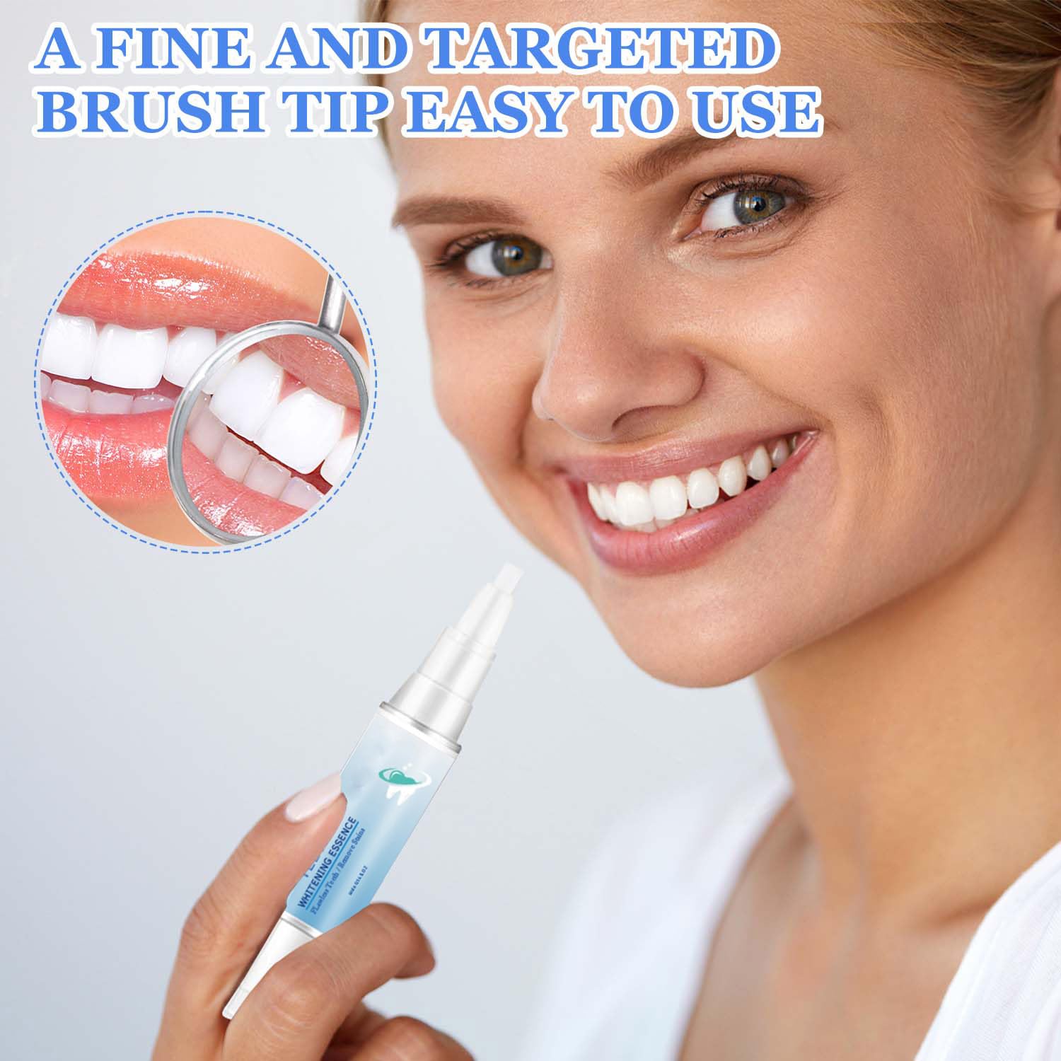 Applying Frosty Neptune Teeth Whitening Pen