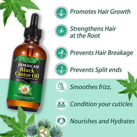 Frovetani Jamaican Black Castor Oil label highlights organic origins and cold-pressed extraction