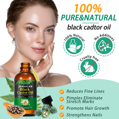 Frovetani Jamaican Black Castor Oil pour demonstrates easy scalp and lash application
