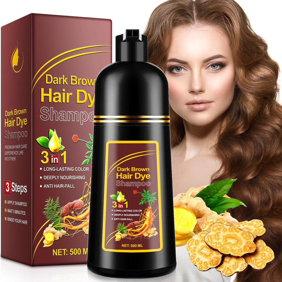 Frovetani gray-hair-coverage-shampoo-foam provides quick root coverage.