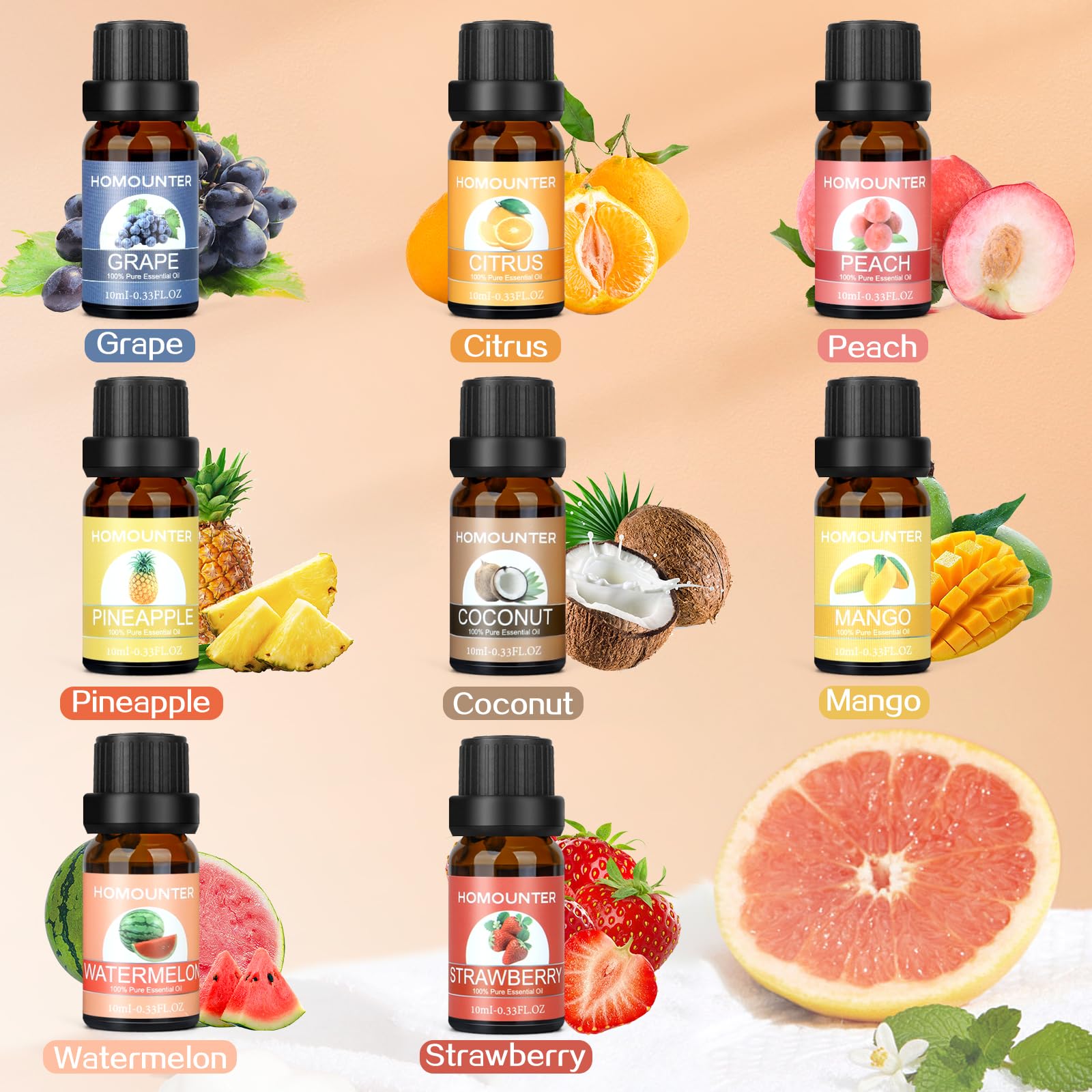 Grape essential oil bottle label