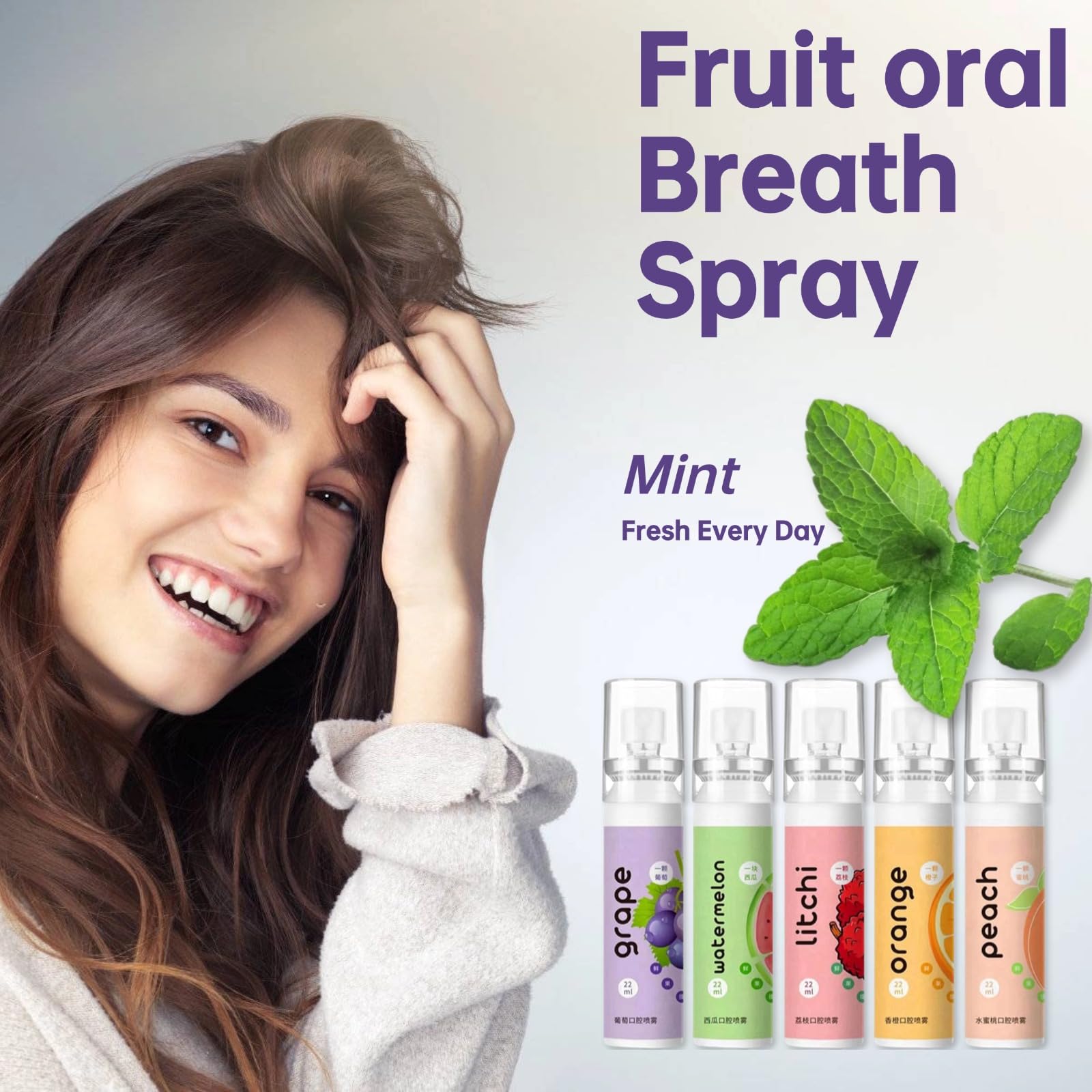 Close-up of Fruit Oral Breath Spray mist