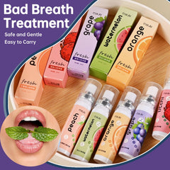 Travel-friendly portable dry mouth spray on a surface