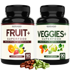Bottle of Fruit & Veggies Supplement with 180 capsules