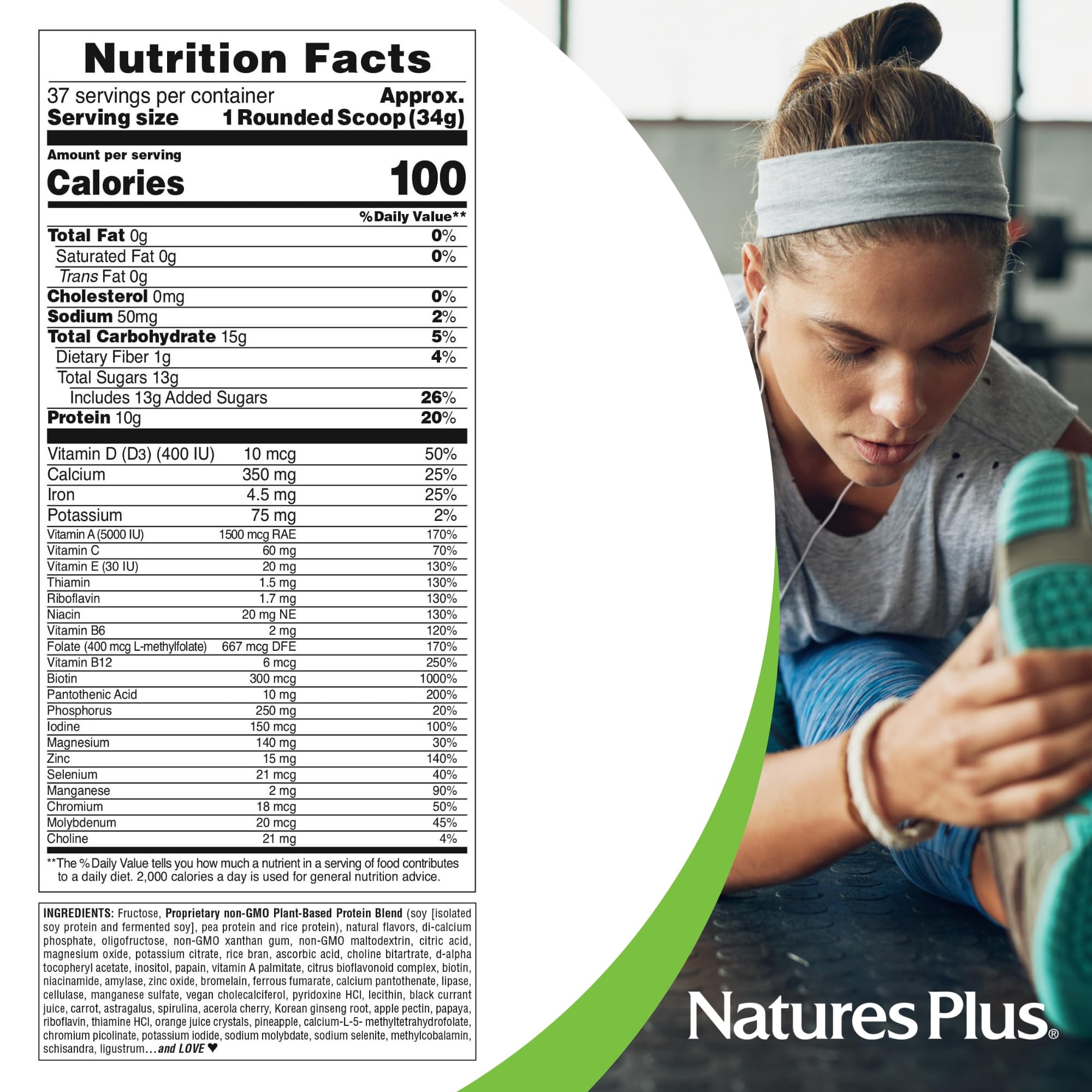 Back label detail highlighting gluten-free and non-GMO attributes