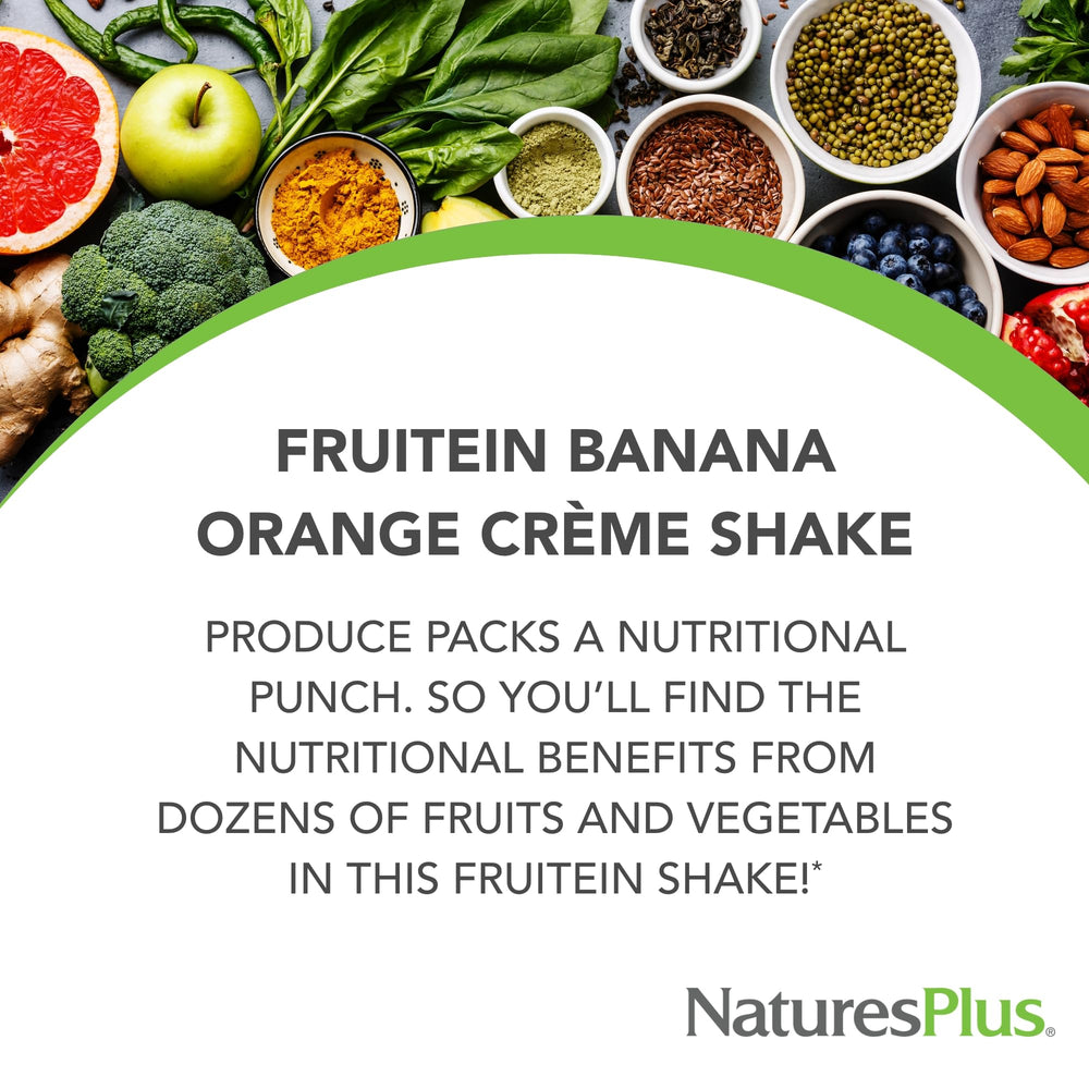 Scooped FRUITEIN Banana Orange Creme Shake being prepared