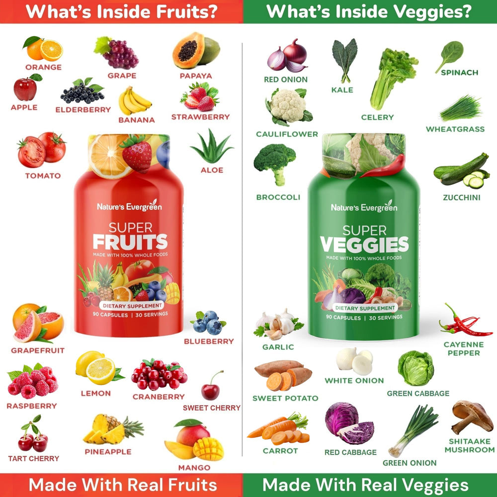 Illustration of natural whole foods blend used in the formula