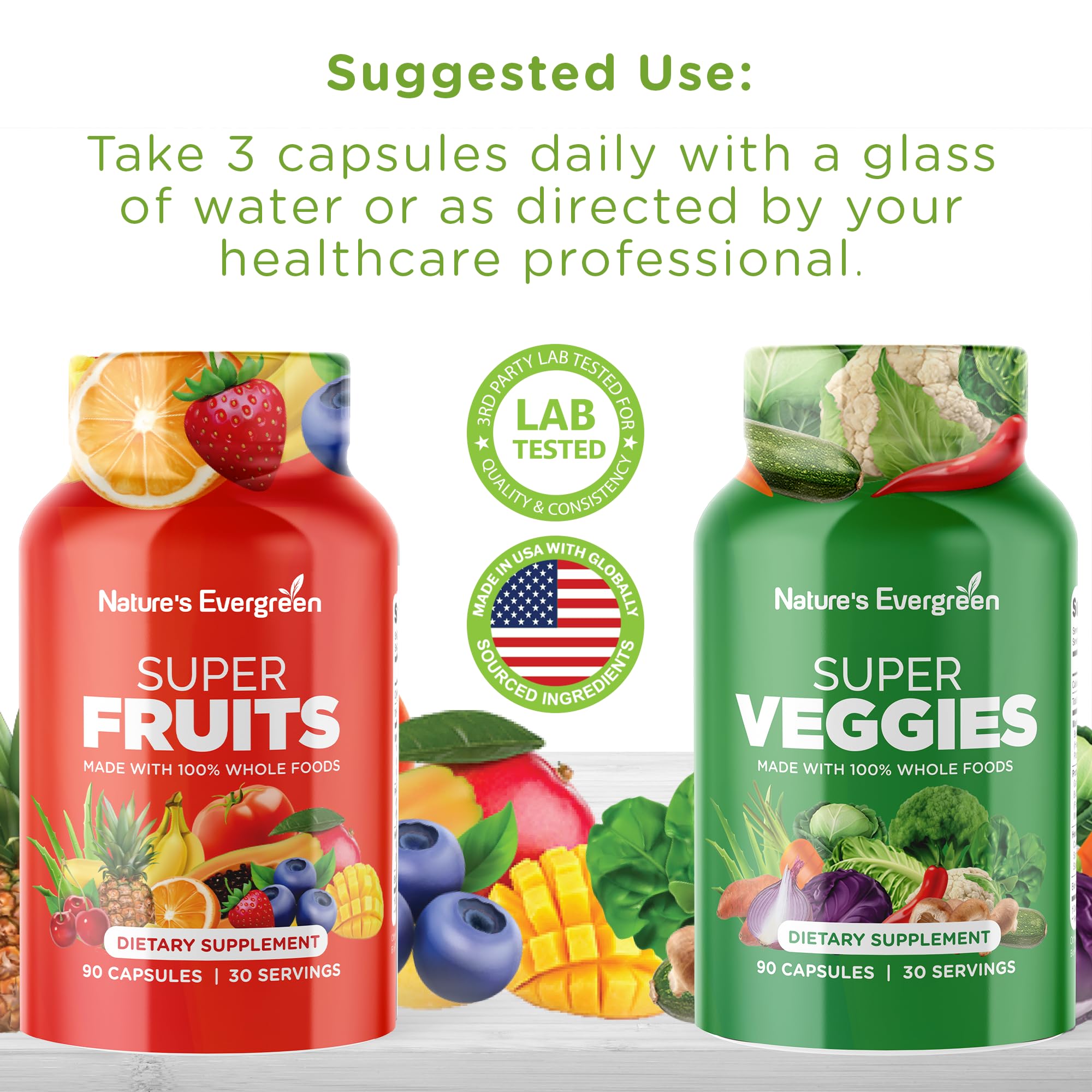 Ingredient list including Aloe Vera, Apple, Banana and berries