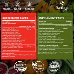 Blend of 18 fruits and 17 vegetables in the supplement