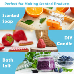 Assorted fruit fragrance oils for candle making and soap crafting
