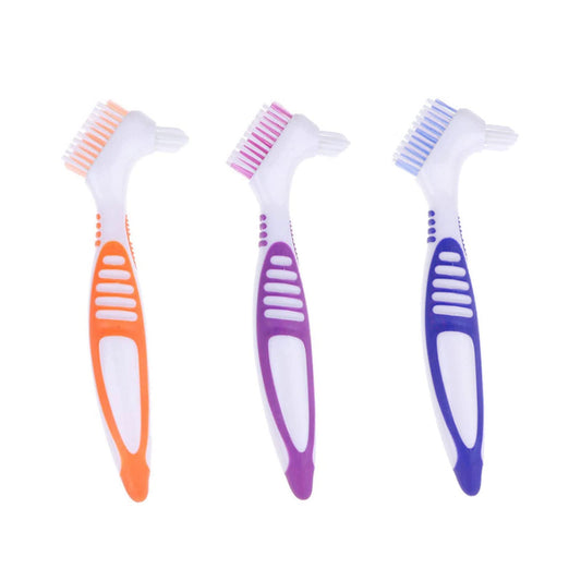 FRUTA denture cleaning brushes triple pack with double-sided design