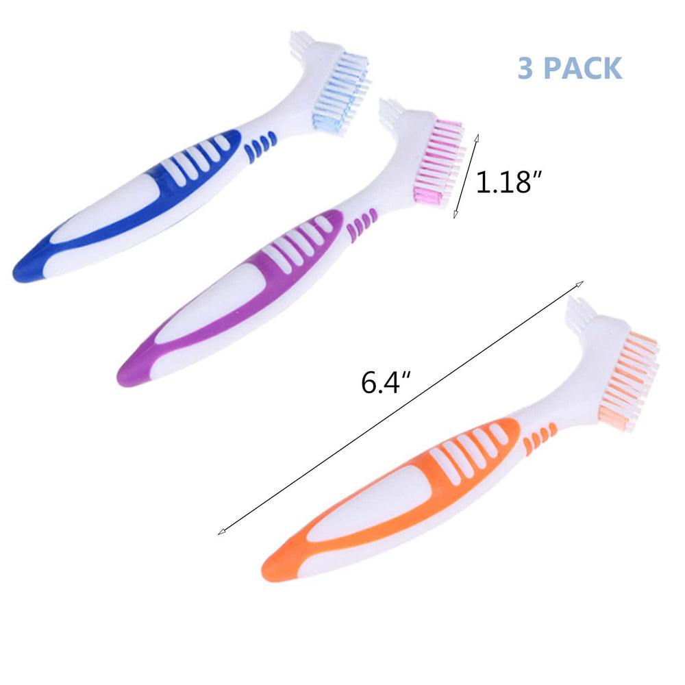 Close-up of multi-layered bristles for deep cleaning false teeth