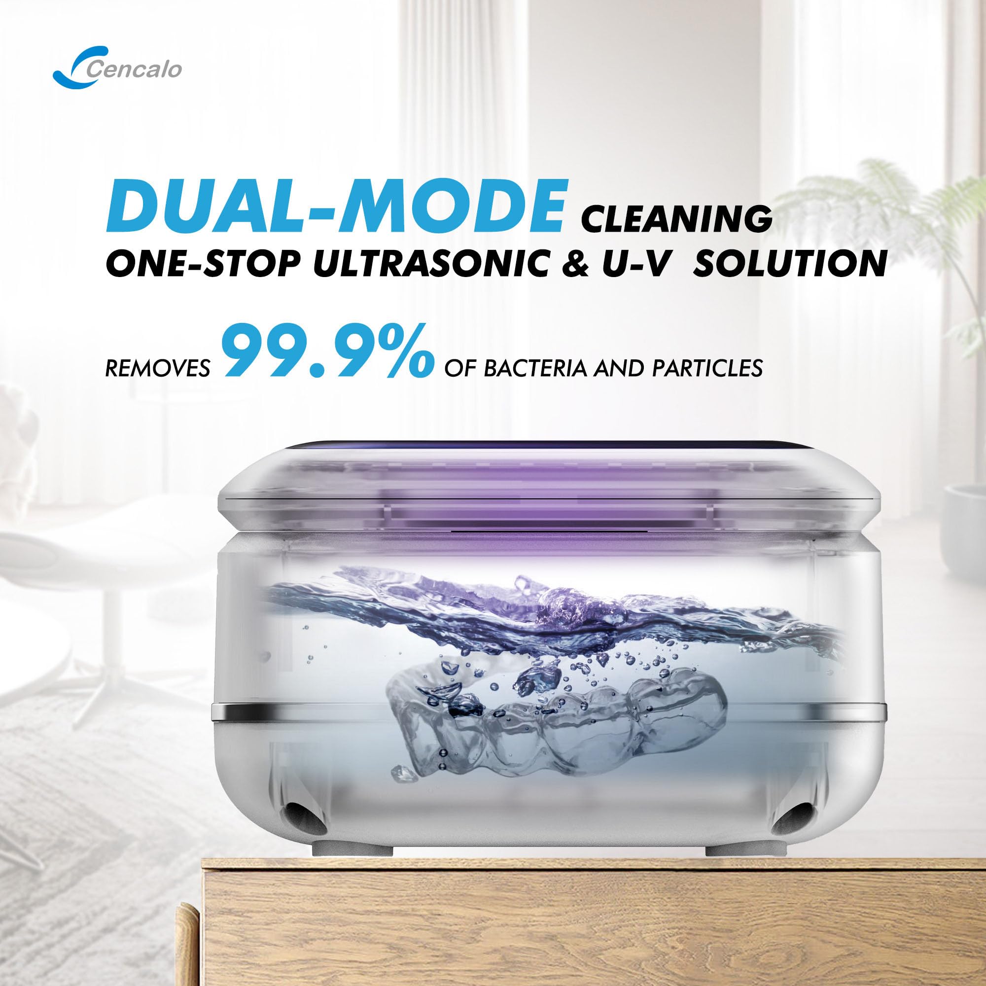 Compact 42kHz ultrasonic cleaning appliance for dental appliances