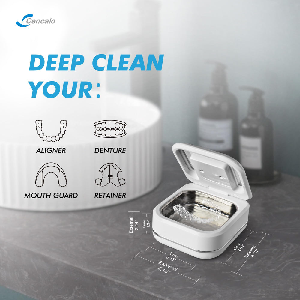 Ultrasonic and UV LED cleaning for dental items and jewelry