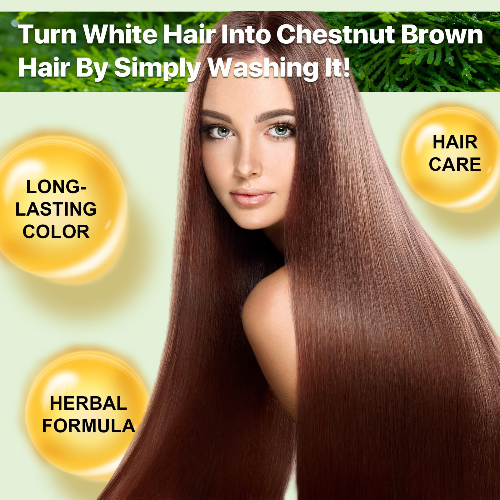 FSLHCY Instant Nature Herbal 3in1 application demonstrates root-to-tip color