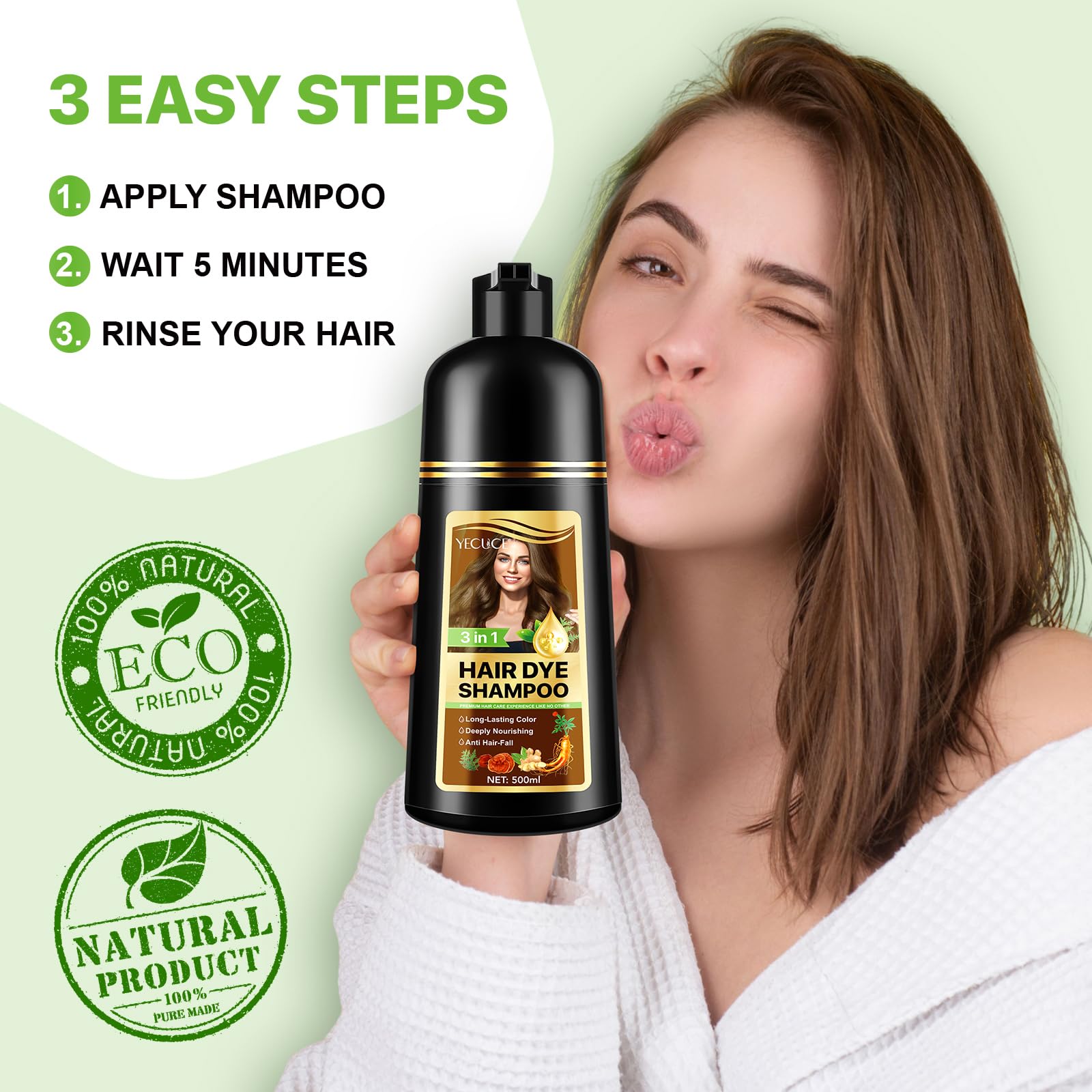 FSLHCY Instant Nature Herbal 3in1 color options highlighting Chestnut Brown shade
