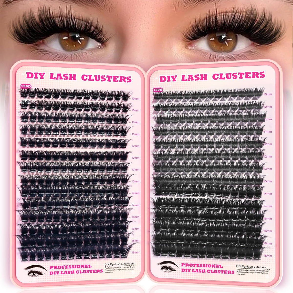 FTBZCF Lash Clusters 392pcs pack for customizable at-home extensions.