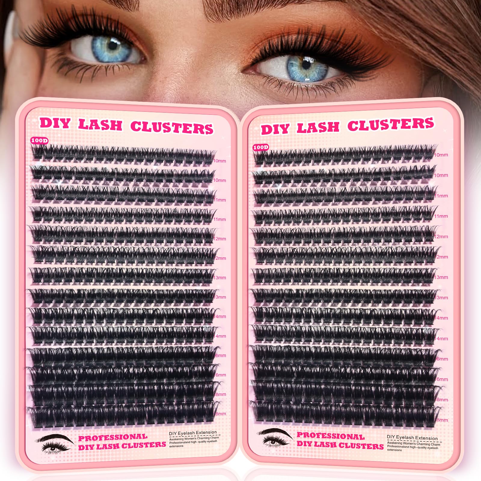 FTBZCF lash clusters 504pcs 100D for customizable at-home looks