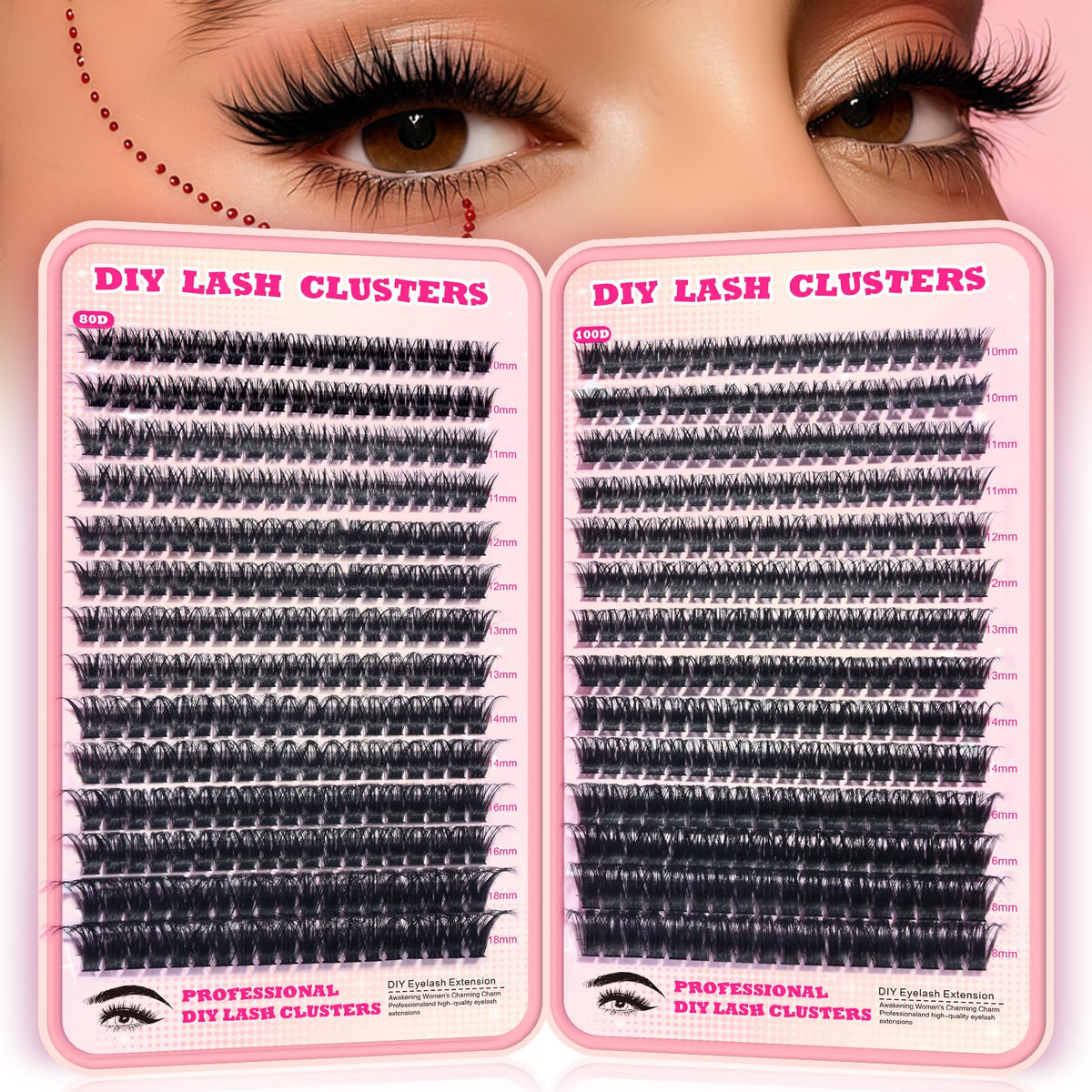 FTBZCF Lash Clusters packaging displays 518 pieces for DIY extensions